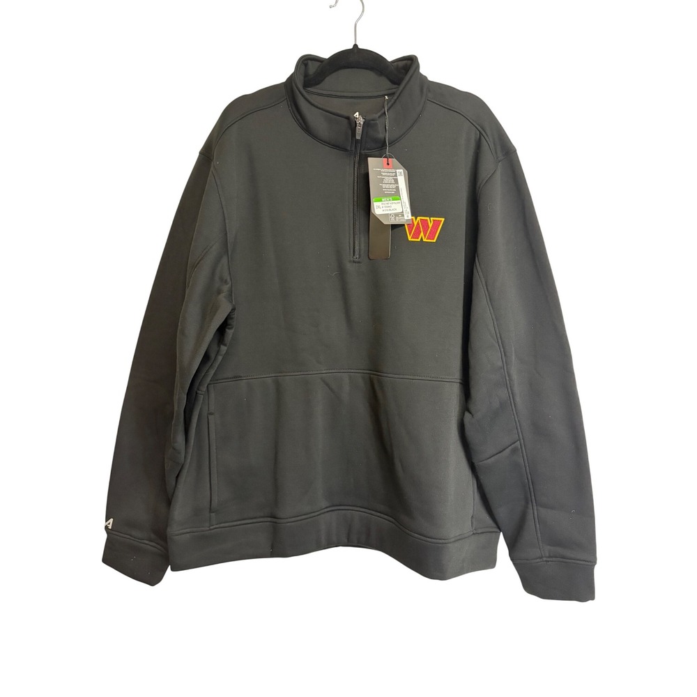 Antigua, Black Washington Commanders Quarter Zip Pullover Top,  Men's‎ Size 2XL